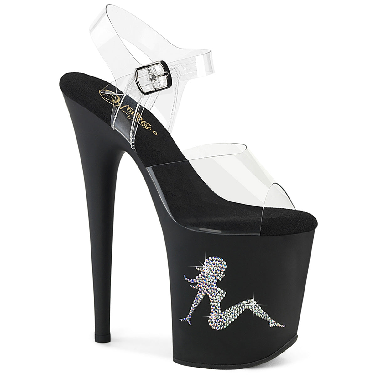 Pleaser Flamingo 808TGRS Womens 8" Heel, Pole Dancing Tinted Platform Sandals