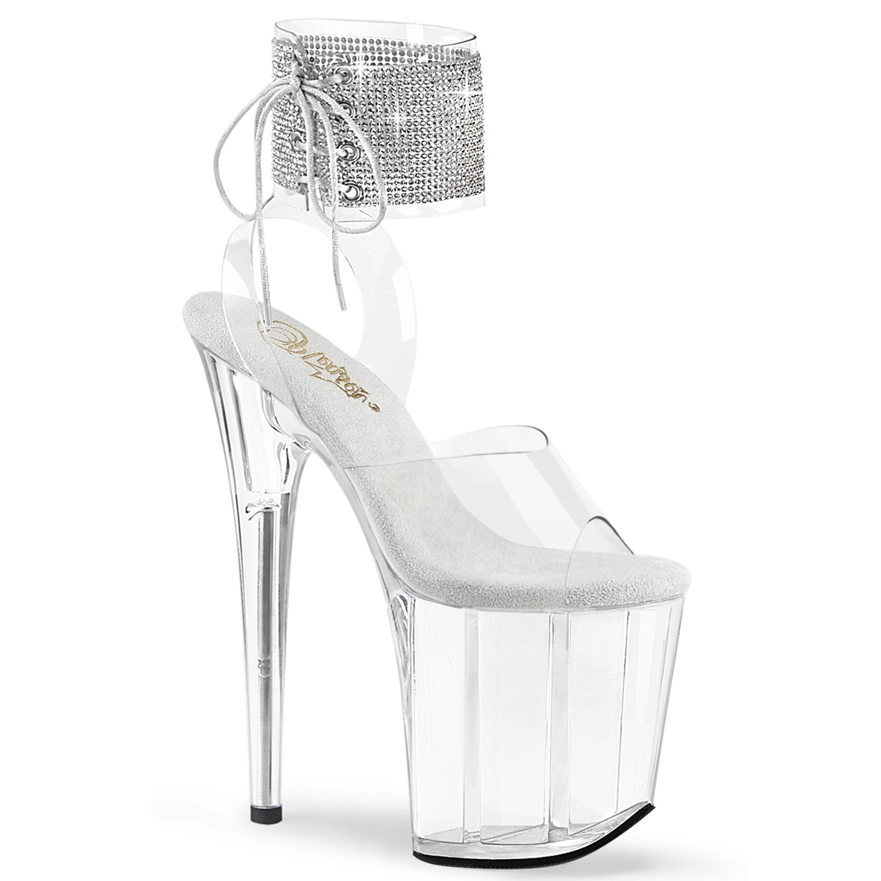 Pleaser Flamingo 891-2 Womens 8" Heel, Platform Rhinestone Sandal