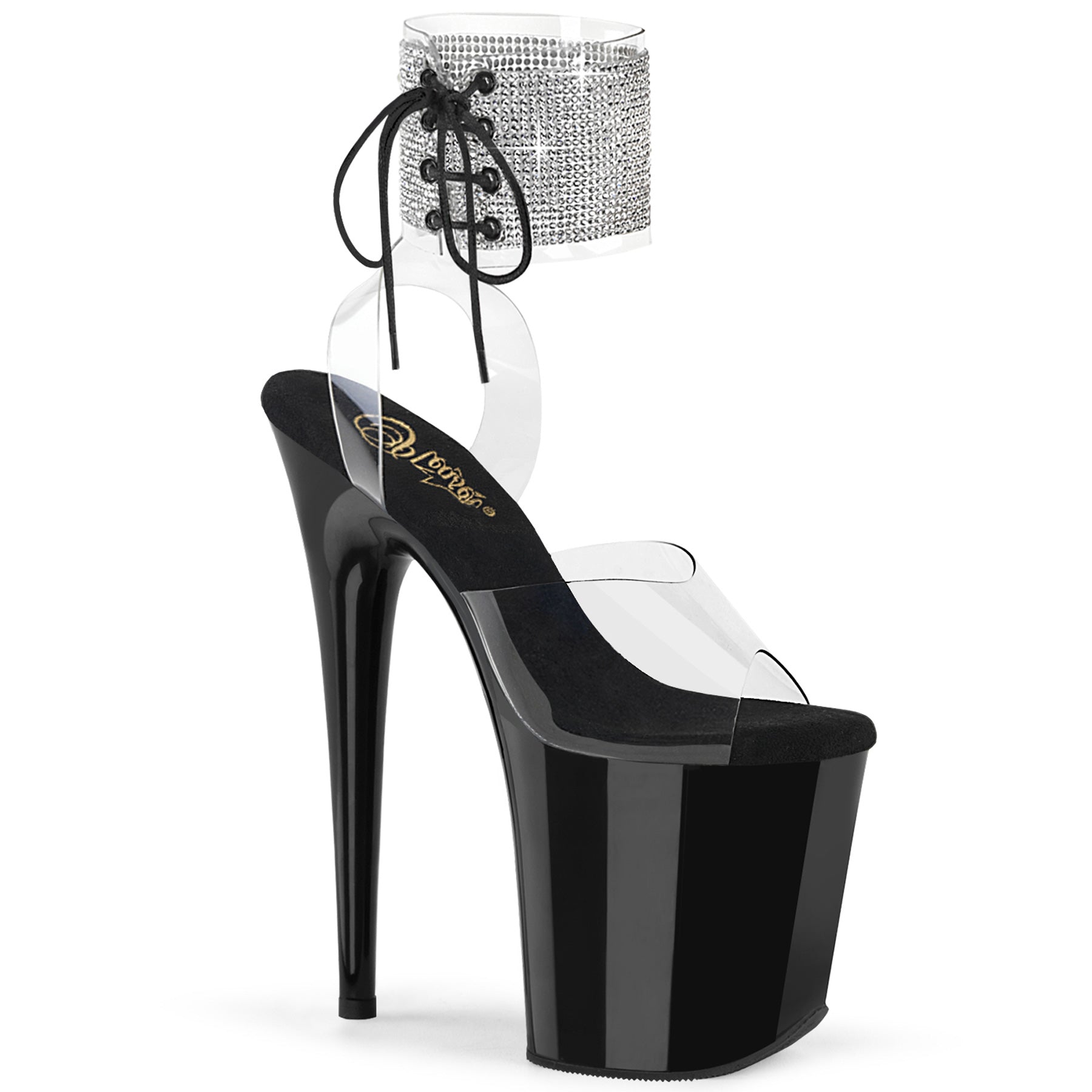 Pleaser Flamingo 891-2 Womens 8" Heel, Platform Rhinestone Sandal