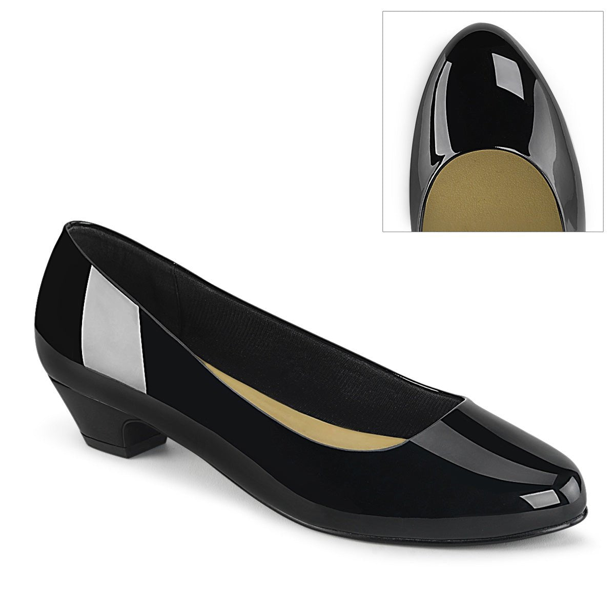 Clearance Pleaser Pink Label Gwen 01 Black Patent Size 8UK/11USA