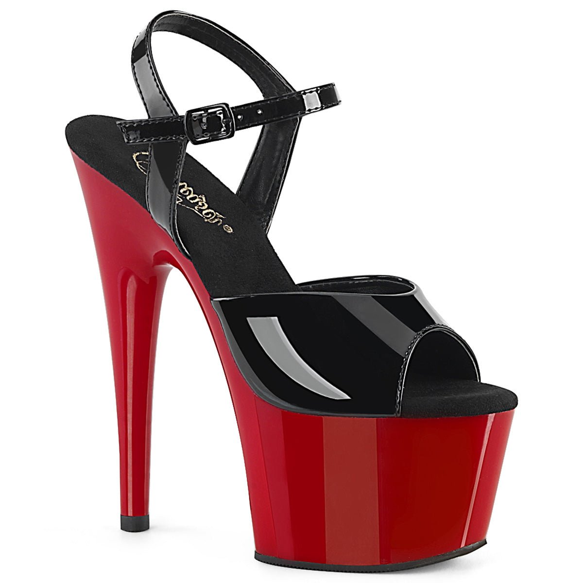 Clearance Pleaser Adore 709 Black/Red Patent Size 8UK/11USA