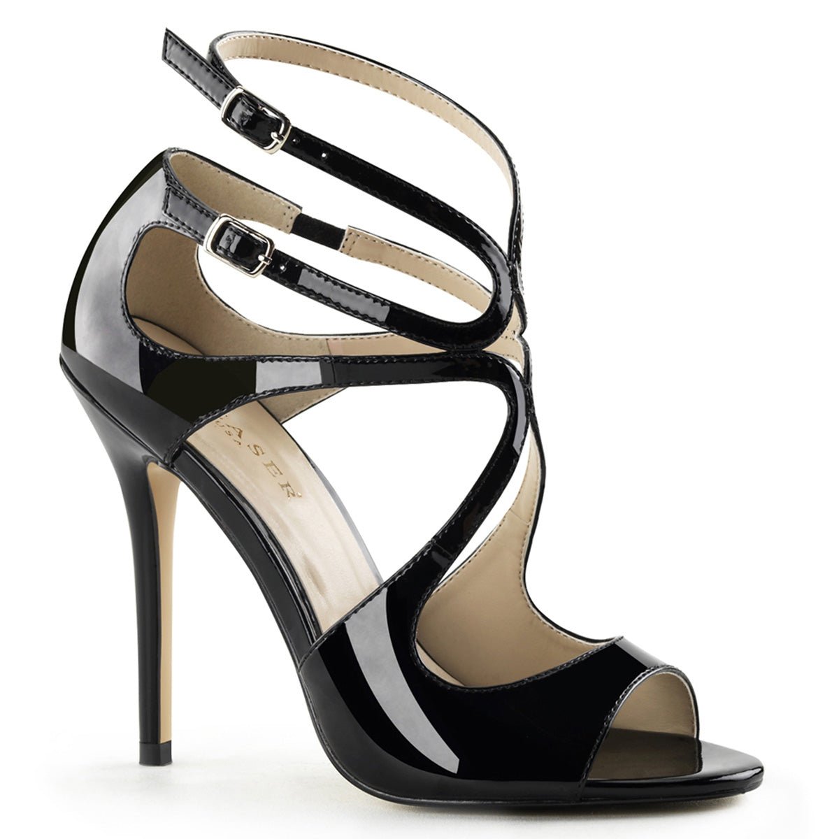 Clearance Pleaser Amuse 15 Black Patent Size 8UK/11USA