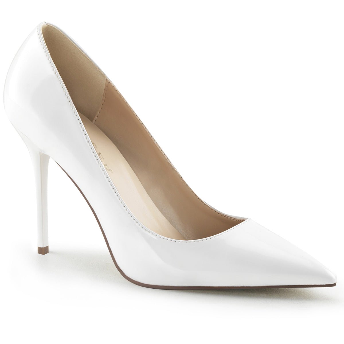 Clearance Pleaser Classique 20 White Patent Size 6UK/9USA