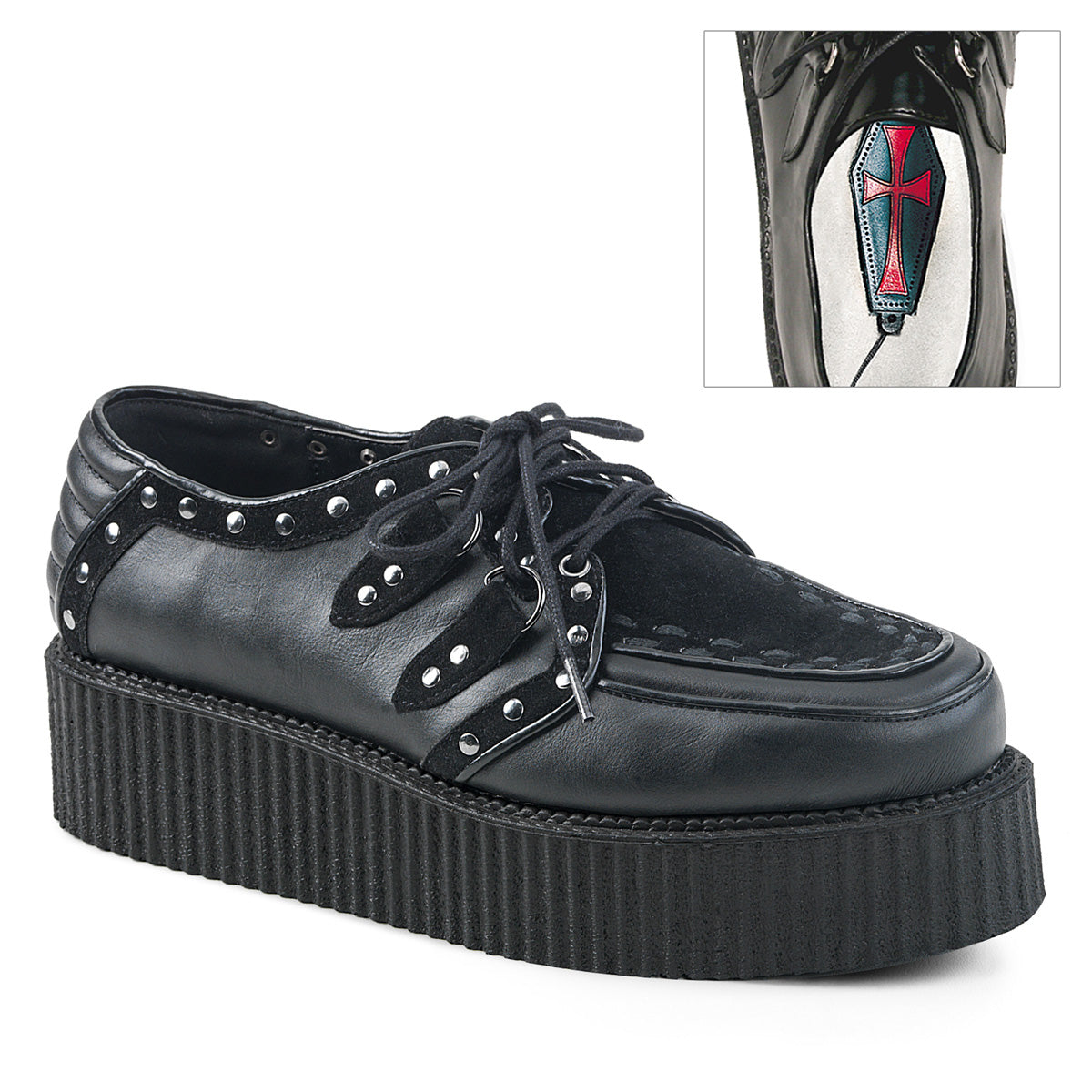 Clearance DemoniaCult V-Creeper 535 Black Vegan Leather Mens/Unisex Size 8UK/9USA