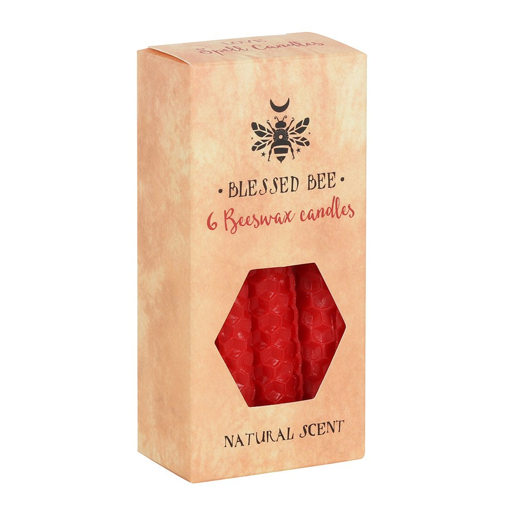 Pack of 6 Red Beeswax Spell Candles - GothandAlternative