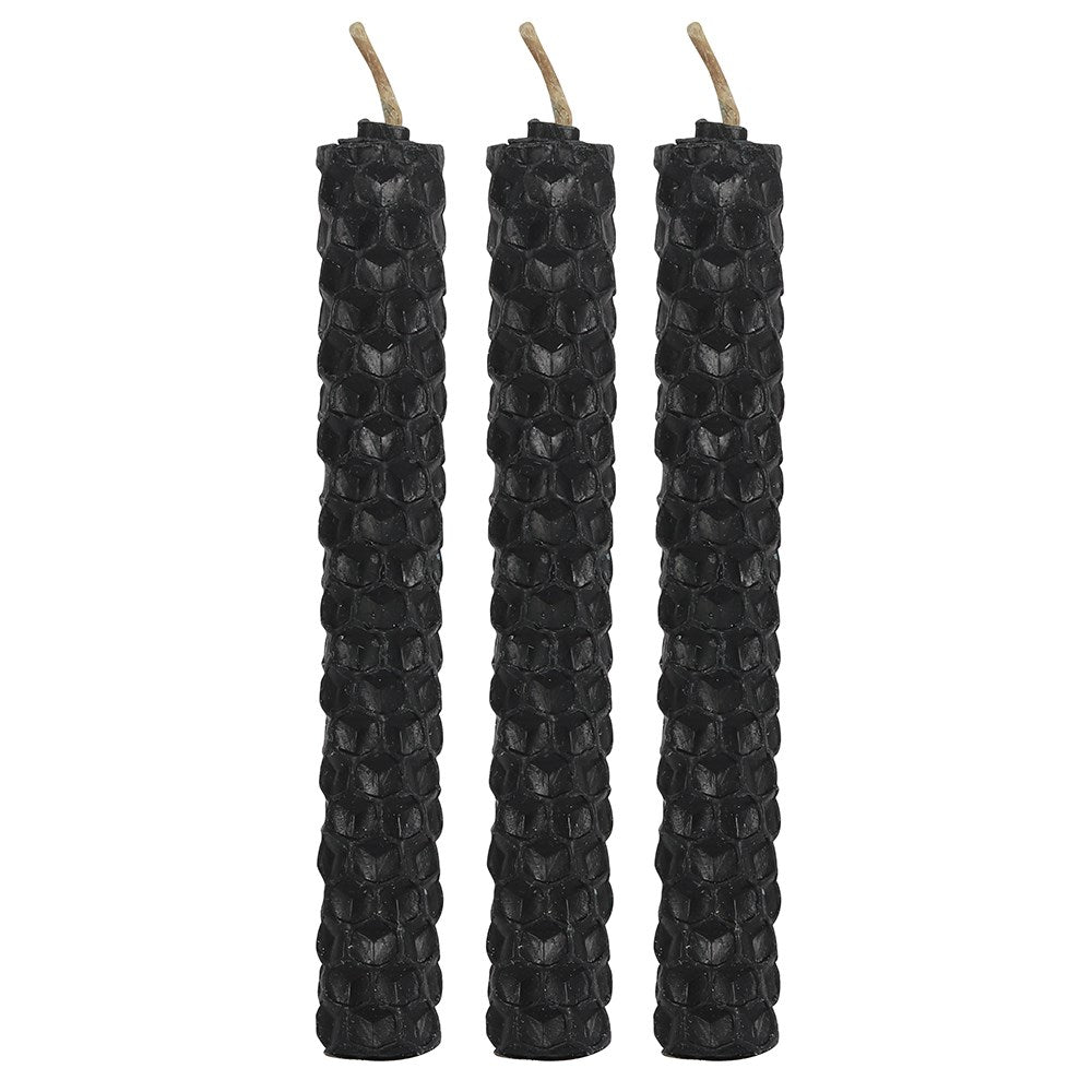 Pack of 6 Black Beeswax Spell Candles - GothandAlternative