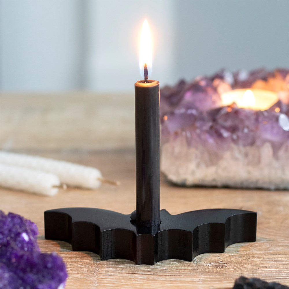 Black Bat Spell Candle Holder - GothandAlternative