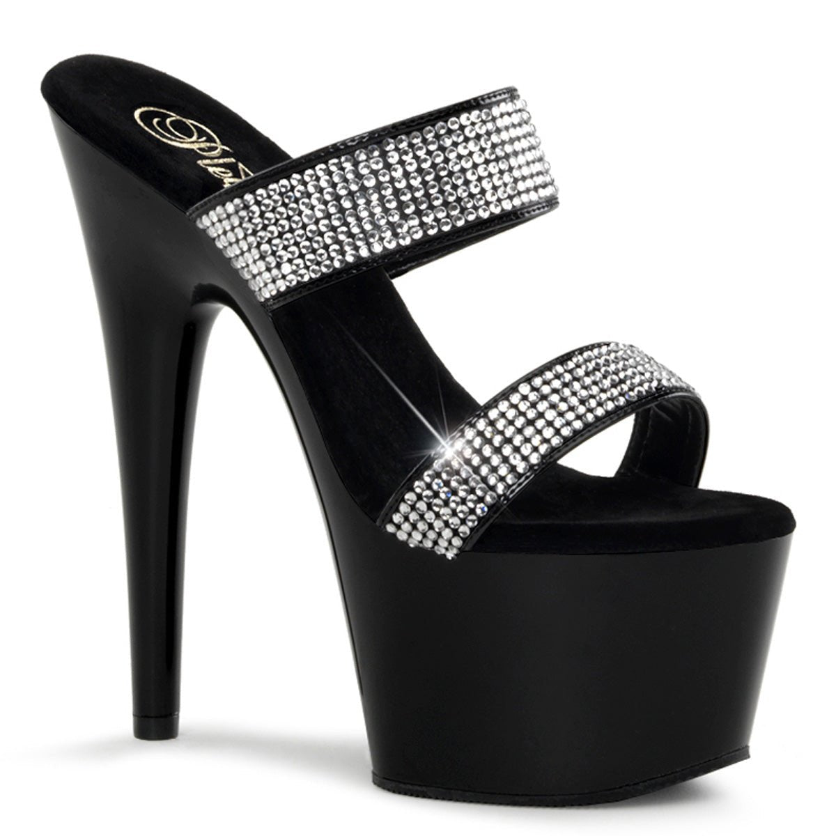 Clearance Pleaser Adore 702-2 Black Size 3UK/6USA - From Clearance Sold By Alternative Footwear
