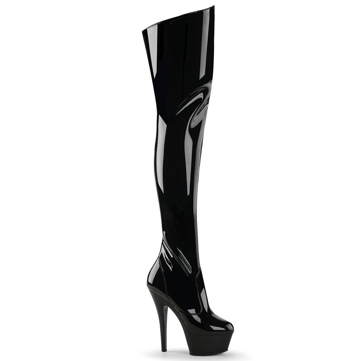 Clearance Pleaser Kiss 3010 Black Patent Size 5UK/8USA - From Clearance Sold By Alternative Footwear