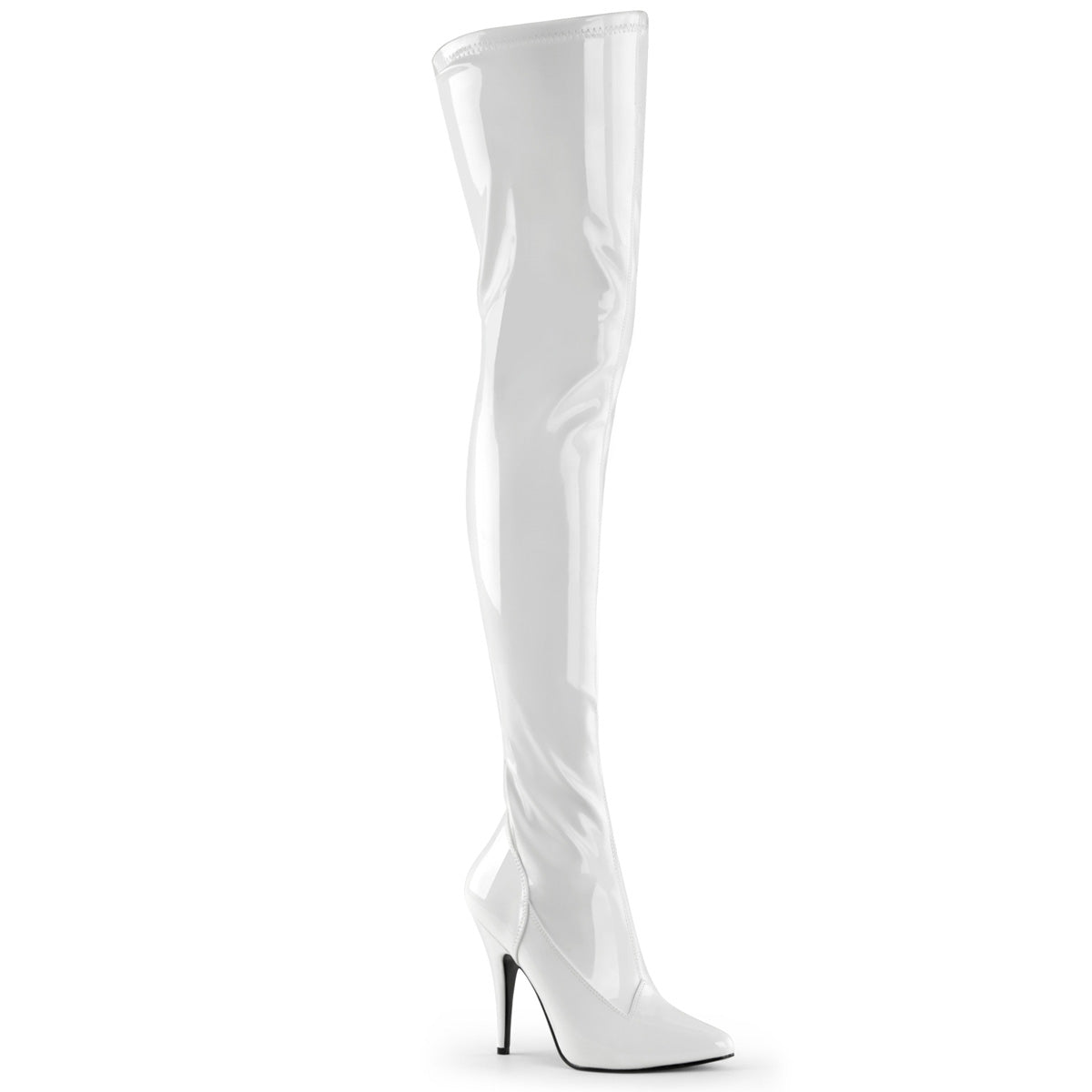 Clearance Pleaser Seduce 3000 White Patent Size 6UK/9USA - From Clearance Sold By Alternative Footwear