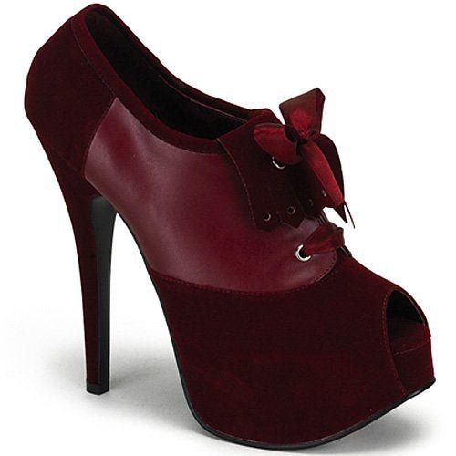 Clearance Pleaser Teeze 16 Burgundy Size 4UK/7USA - From Clearance Sold By Alternative Footwear