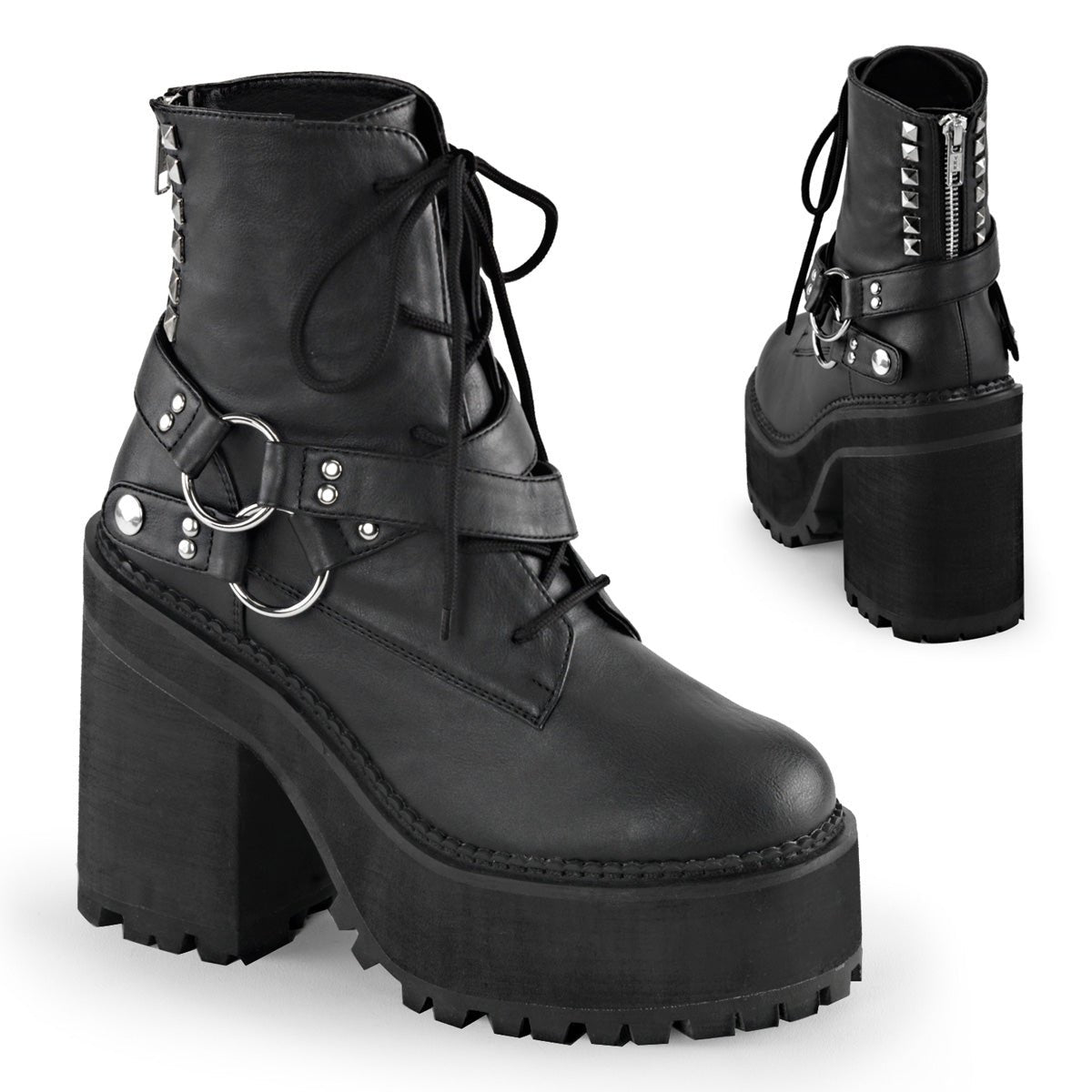 DemoniaCult ASSAULT 101 Platform Boots,Front Lace Boots - From DemoniaCult Sold By Alternative Footwear