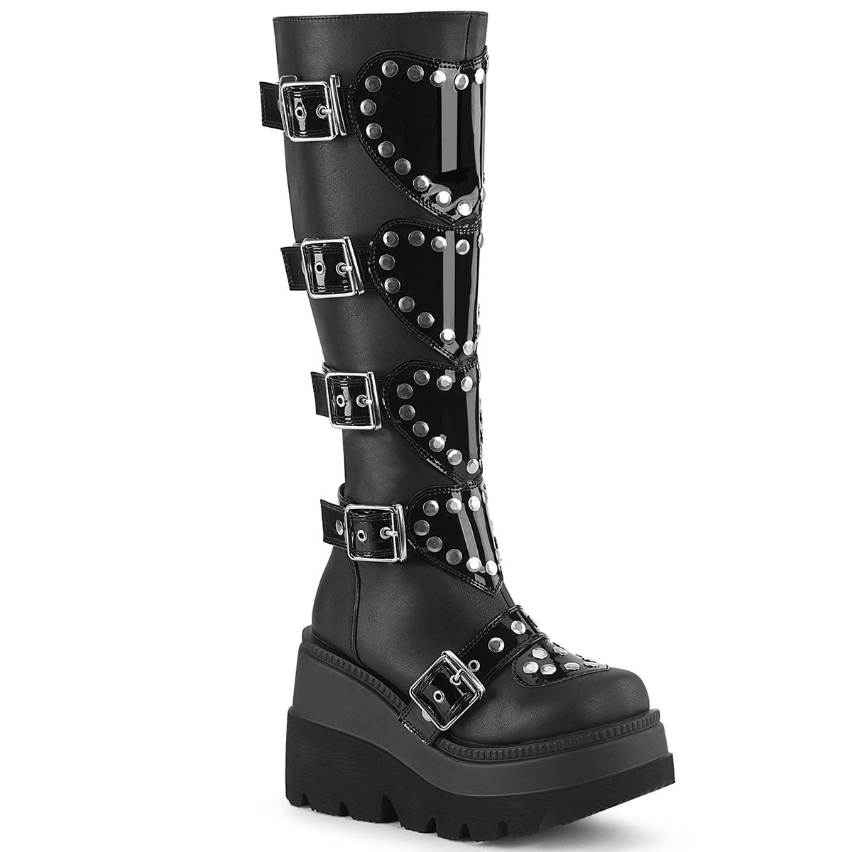 Platform Shoes Goth Knee High Platform Boots Knee High Black