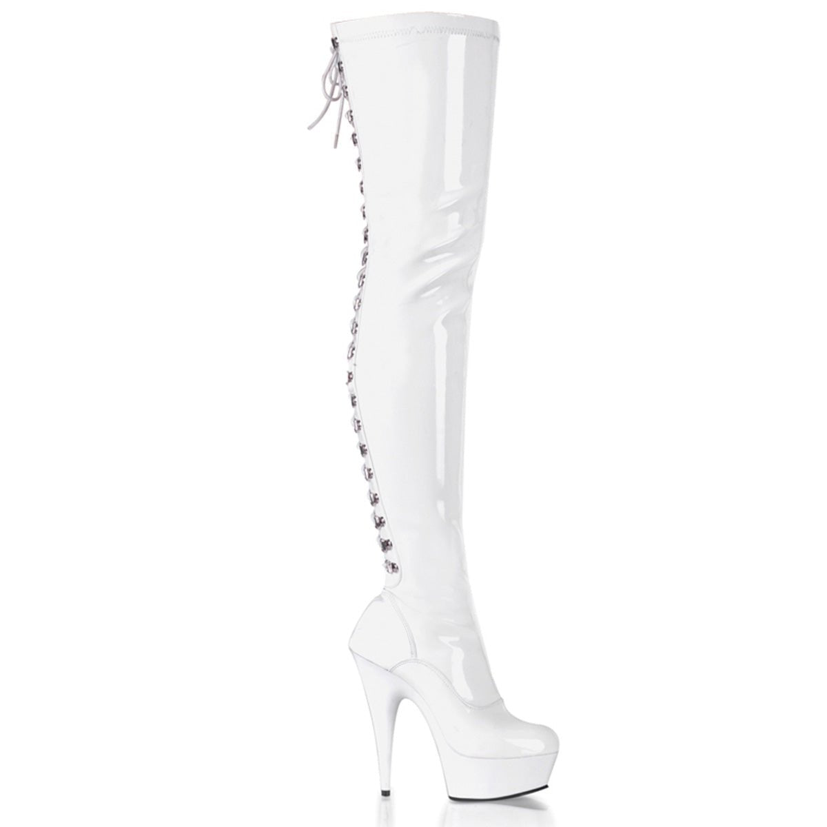 Pleaser DELIGHT 3063 Platform Boots,Back Lace Boots,Stretch Fit Boots - From Pleaser Sold By Alternative Footwear