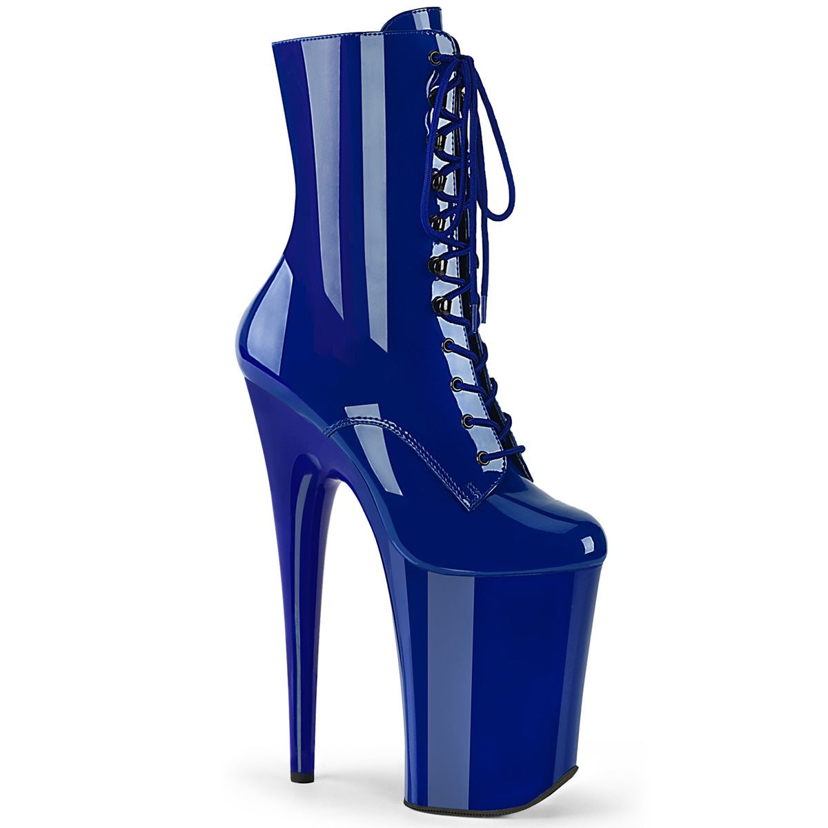 Pleaser Infinity 1020 Womens 9 Heel Platform Front Lace Ankle Length Pole Dance Boots