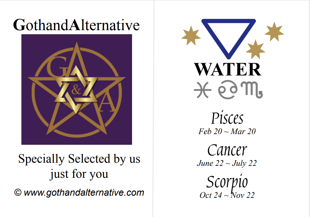 Zodiac Water Element Crystal Tumblestone Gift Set - GothandAlternative